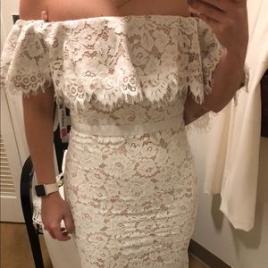 NWT Eliza J white Lace off the shoulder dress